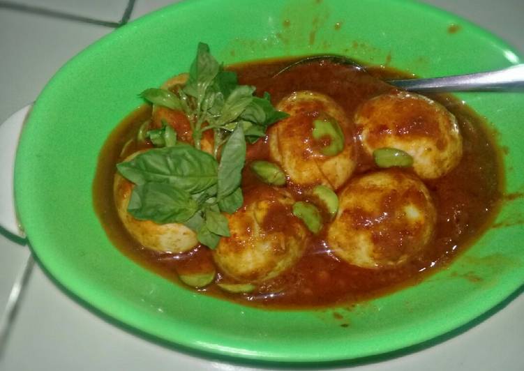 Balado telur pete