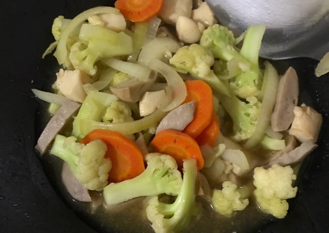 Ayam cah jamur / kembang kol