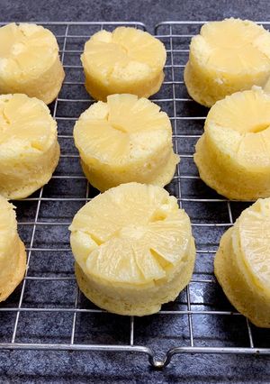 A picture of Free-from Pineapple Upside-down cakes #baking.