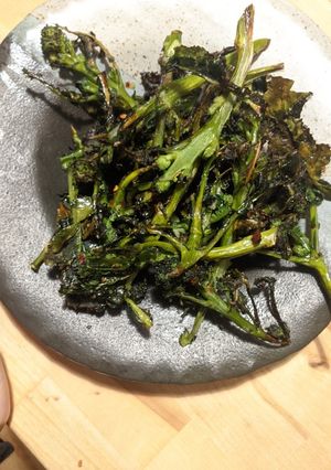 A picture of Roasted purple sprouting broccoli.