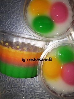 Foto resep 2. Puding Susu Pelangi 🌈