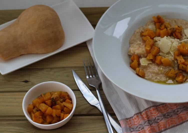 Risotto de abóbora, caril e camarão