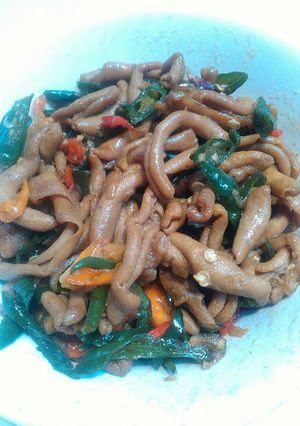 Foto resep Tumis Usus Ayam Cabe Hijau