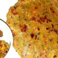 Barley flour Paratha with vegetables A picture of Barley flour Paratha with vegetables.