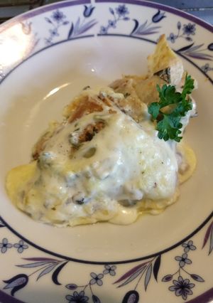 Una foto de Lasaña de acelga nueces y queso crema