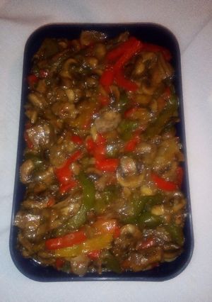 A picture of Robot peppers with mushroom.