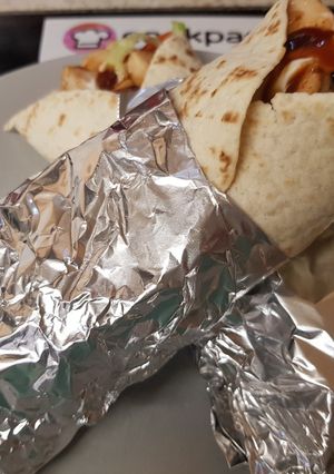 A picture of My Quick BBQ Chicken Wrap.