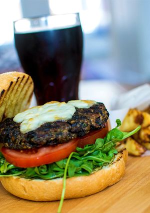 A picture of Fun'ky' Pesto Burger.