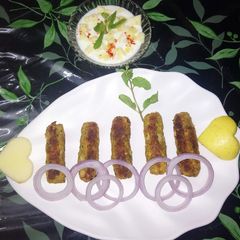 A picture of Soya and chanadal kabab,.