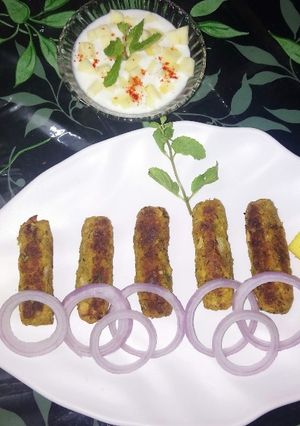A picture of Soya and chanadal kabab,.