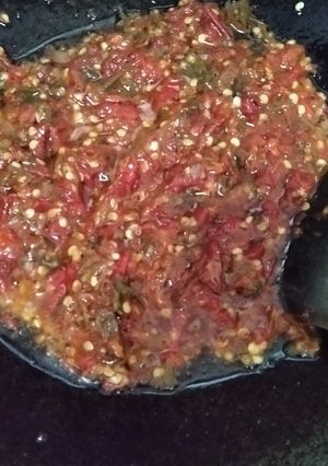 Foto resep Sambal belacan dan rebusan daun pepaya dan daun singkong