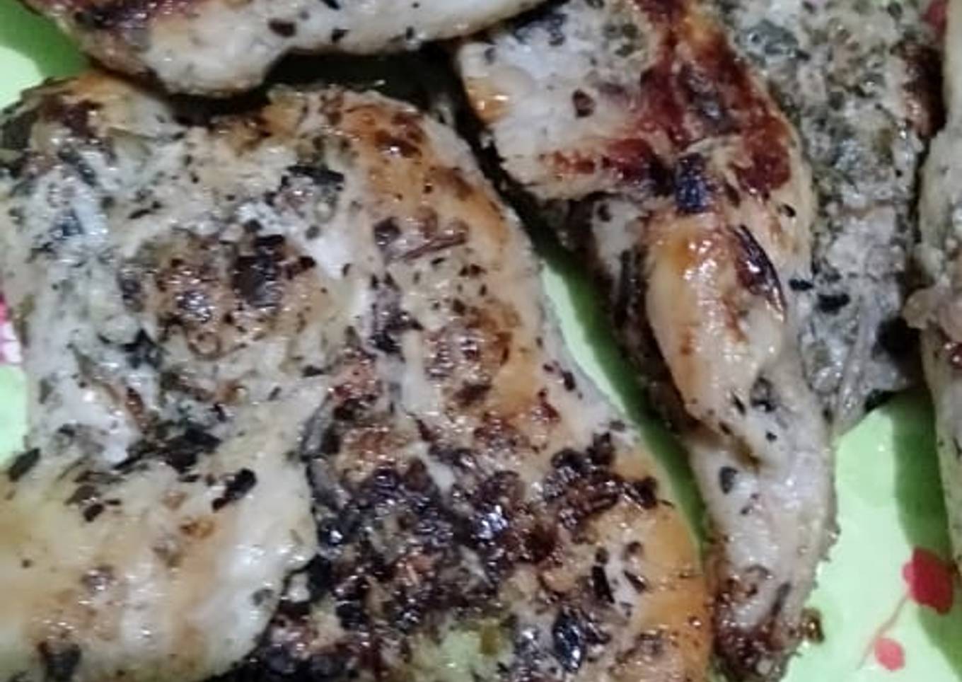 Chicken steak with oregano+ lemon sauce