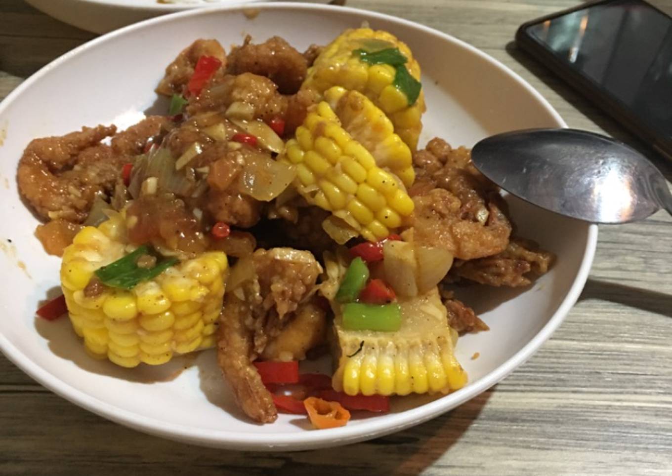 Udang crispy saus lada hitam