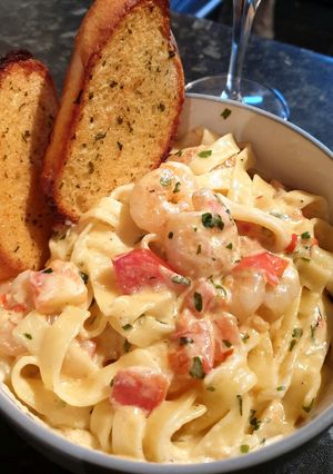 Garnélás tejszínes tagliatelle recept fotója