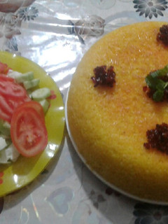 عکسی از دستور تهچین گوشت و بادمجان