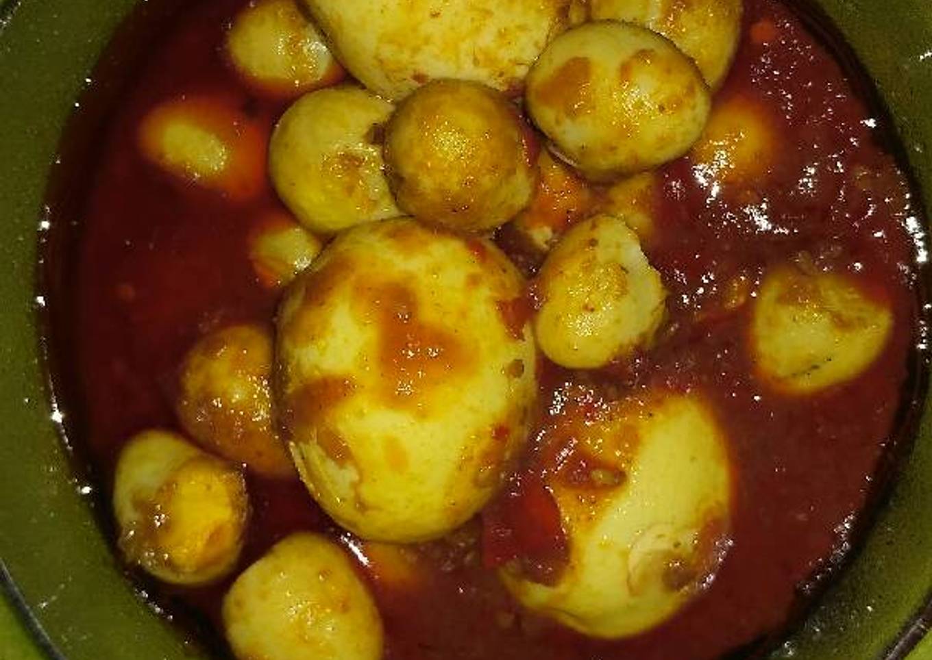 Balado telor ayam+telor puyuh