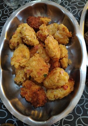 Una foto de Croquetas de arroz con jamón