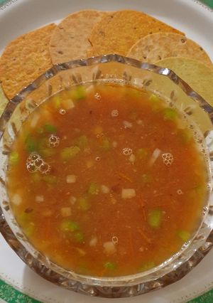 A picture of Tomato lentil soup.
