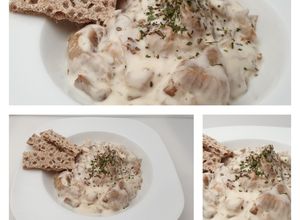 O poză a rețetei Ciulama din pleurotus.