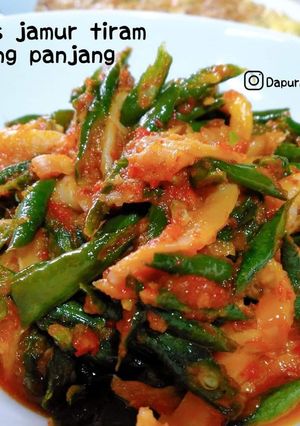 Foto resep Tumis Jamur Tiram Kacang Panjang (versi pedas)