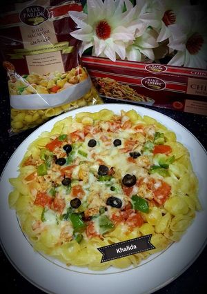 A picture of Pasta Pizza.
