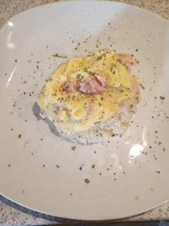 A picture of Garlic Fried Rice with Creamy Eggs.