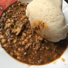 A picture of Bitter leaf soup.