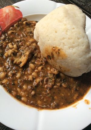 A picture of Bitter leaf soup.