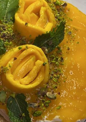 A picture of No bake mango cheese cake.