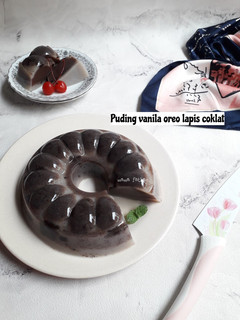 Foto resep Puding vanila oreo lapis coklat