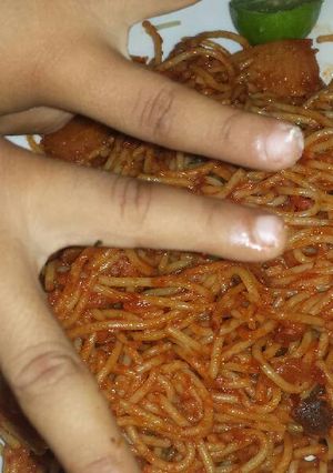 صورة لوصفة مكرونه باللحم