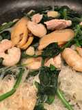Super Healthy Cellophane noodles with shrimps mussels pork fried vegetables