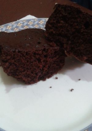 Una foto de Brownie express sin gluten en microondas. #Harta del chocoarroz
