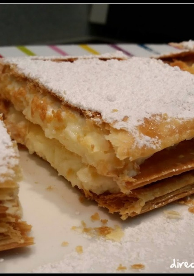 Una foto de Milhojas de crema pastelera