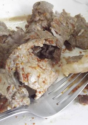 Una foto de Bistec con chiles y tequila  a lo macho