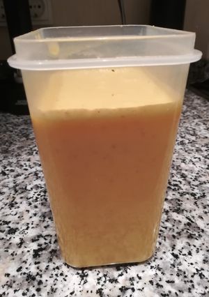 Una foto de Crema de maíz + "pastel", sin gluten ni leche
