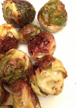 A picture of Oven Roasted Brussels Sprouts.