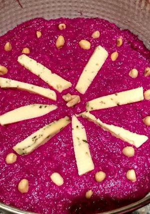 Una foto de Pastel de remolacha, arroz y avena
