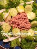 La super gustosissima e freschissima insalata di lattuga cetriolo e cipudetta km zero e tonno 👩‍🍳🏡❤️🦁