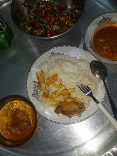 عکسی از دستور برنج خورشت بامیه