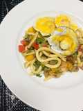 Udon noodles con vegetales y atún!