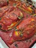 Encornets Farcis au Boeuf et Sauce Tomate