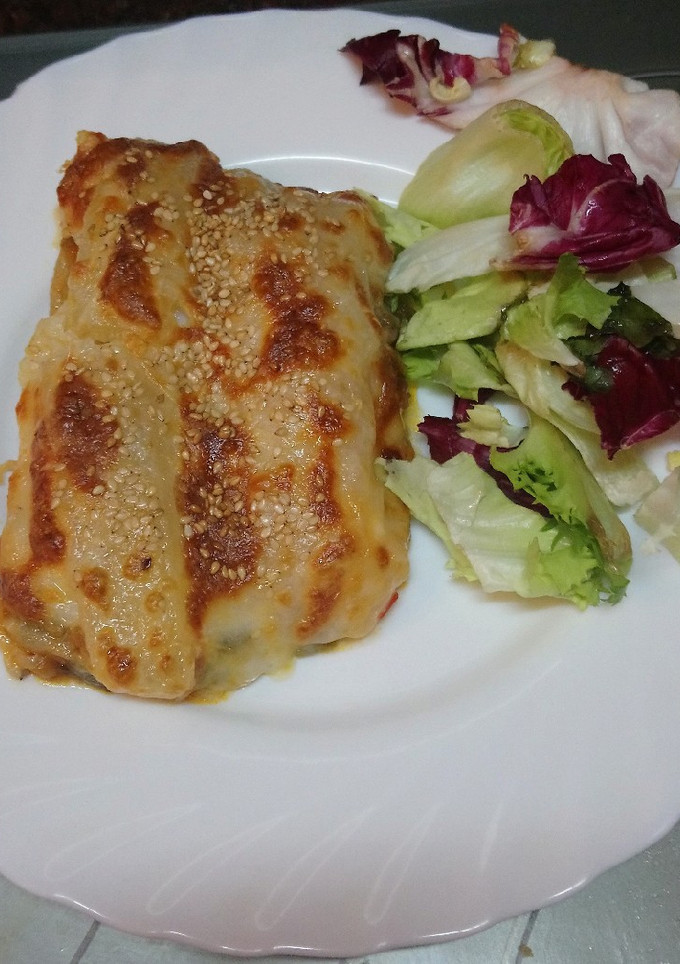 Una foto de Pencas con pisto y bacalao