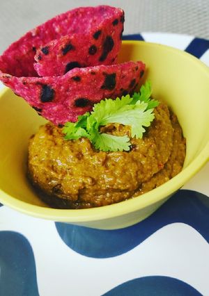 A picture of Gongura (Ambadi) pickle/chutney.