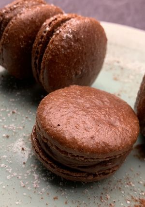 Une photo de Macarons tout choco