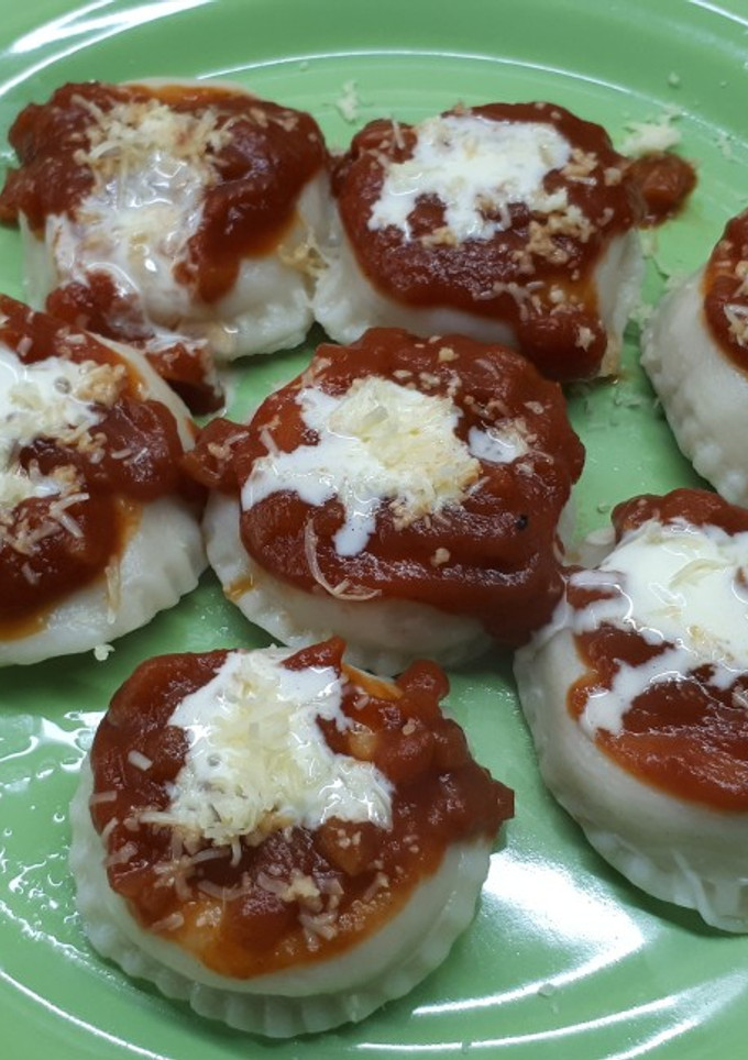 Una foto de Sorrentinos de calabaza, panceta y ricota