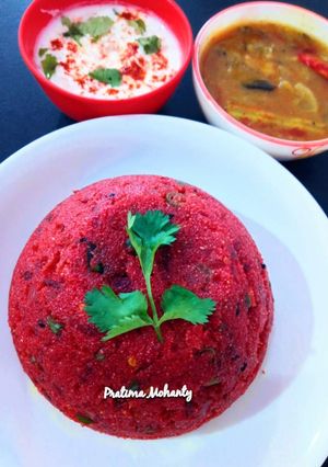 A picture of Beetroot Rava Upma.