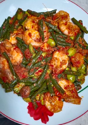 Foto resep Sambal Udang Balado Kacang Panjang Pete Terasi