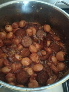 343. Füstölt kolbász és füstölt virsli sütve ! recept fotója