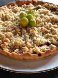 Tarte crumble pommes framboises